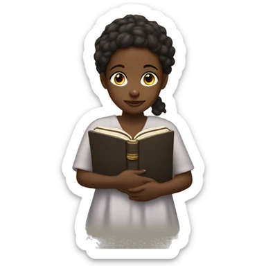 Black girl holding a bible sticker