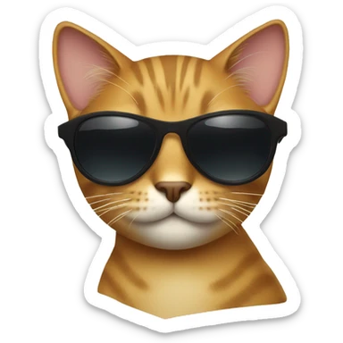 Cat with sunglasses sticker