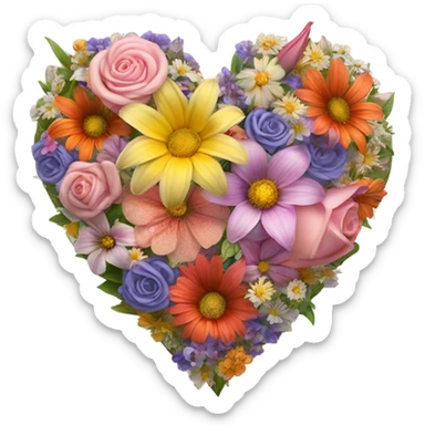 heart with flowers sticker