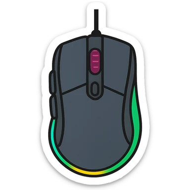 flat toon style gaming mouse sticker