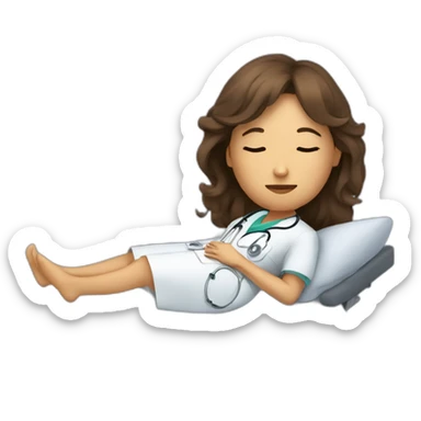 Médecin femme brune dormir sticker