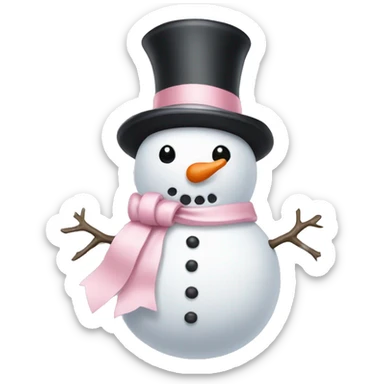 Snowman with a light pink bow sticker