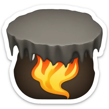 A pothole with flames coming up sticker