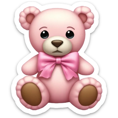 A pink bow and a teddy bear  sticker