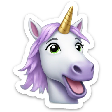 Emojie licorne qui pète des paillettes sticker