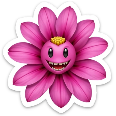  carnivorous pink flower with teeth sticker