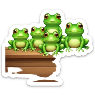 Frogs on a porch sticker