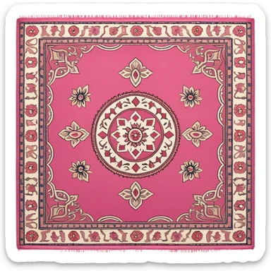pink oriental rug sticker