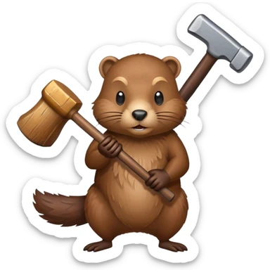 beaver who does building work sticker