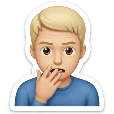 Biting fingernails sticker