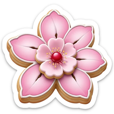 Cherry blossom shaped cookies sticker