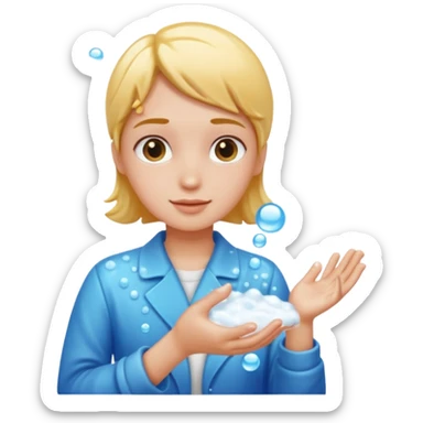 wash hands with soap and eater sticker