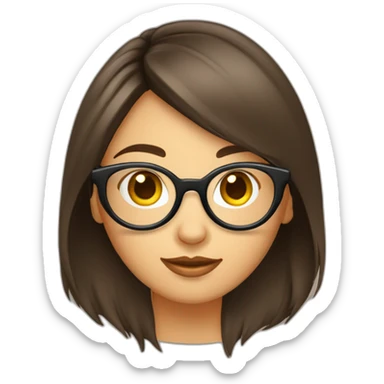 Fille-brune-lunette-rond-visage sticker