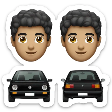 Black Vw golf 1 cabrio sticker