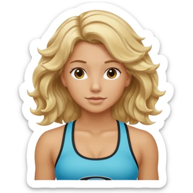 iOS 18 aesthetic wavy blondie girl gym sticker