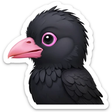 really cute adorable baby crow sticker