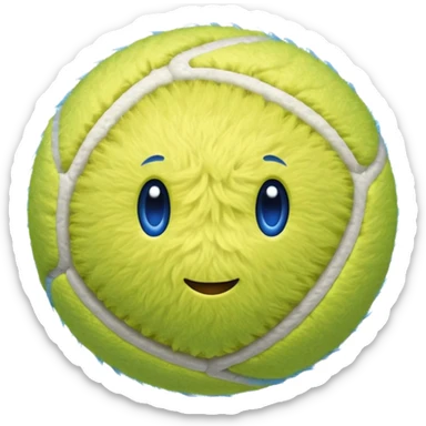 blue tennis ball sticker