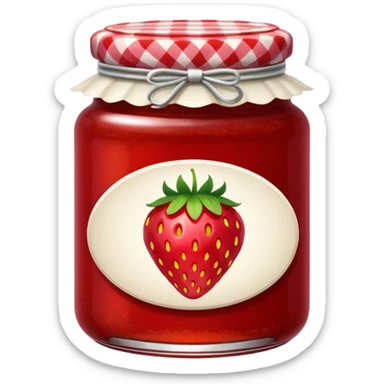 Pot confiture fraise sticker