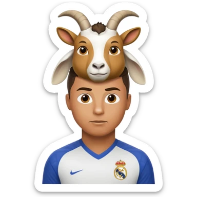 I want Ronaldo in Madrid and something over his head saying GOAT sticker