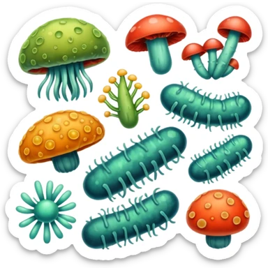 bacteria and fungi sticker