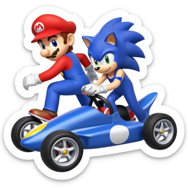 Mario vs sonic  sticker
