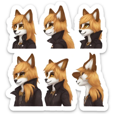 Edgy modern anthro furry by Falvie, LiLaiRa, AngieWolf sticker