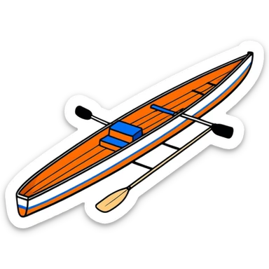 professional Olympic rowing boat, top view sticker