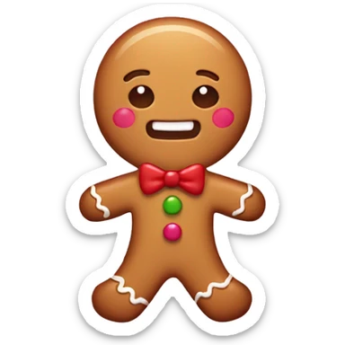 Gingerbread man kawaii style sticker