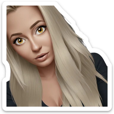 blonde girl portrait looking directly sticker