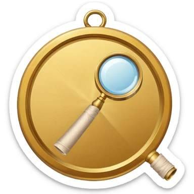 gold medal with bandage and a magnifier engraved on the center sticker