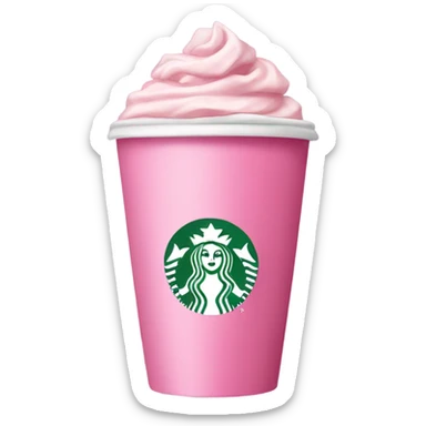 pink starbucks cup with coquette bow  sticker
