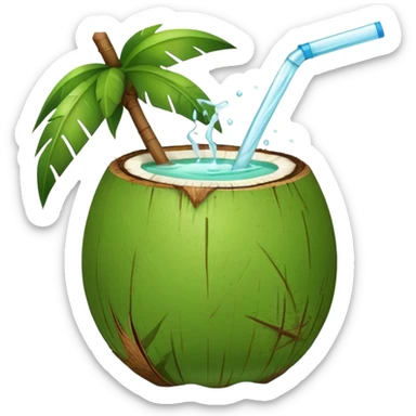 Green Coconut water sticker