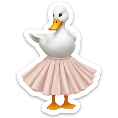 Duck with skirt sticker