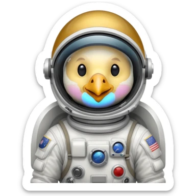 chicken astronaut sticker