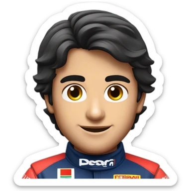 Carlos Sainz junior with F1 Ferrari team sticker