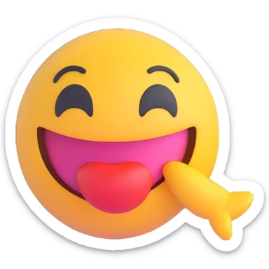 cute, happy, bodyless round 3D emoji sending kiss, peck motif, romantic, transparent background, 512x512 px sticker