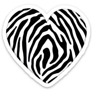 Heart with zebra print sticker