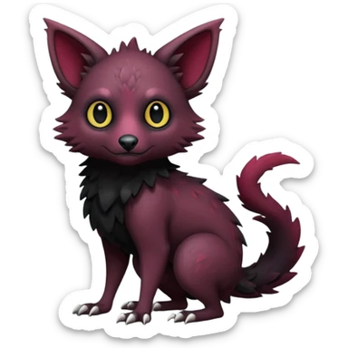 black Trico-hybrid-creature dark burgundy (full body) sticker