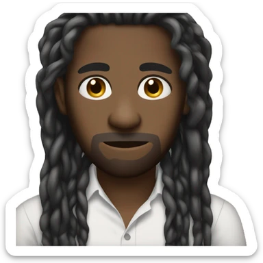 Black guy curtain dreads sticker