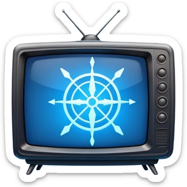 TV screen with crosshairs sticker