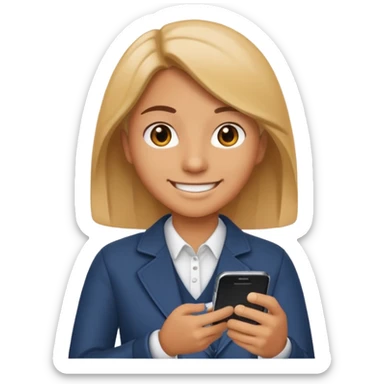 person holding a smartphone, entering information for online registration emoji sticker