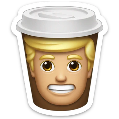 Trump coffe cup sticker