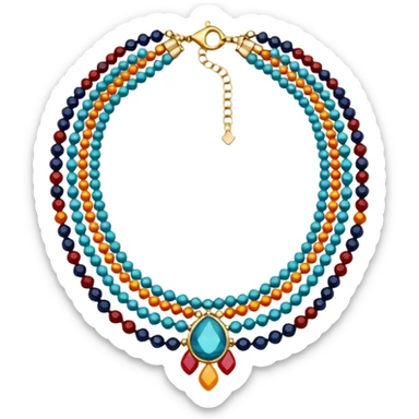 multicolored necklace sticker