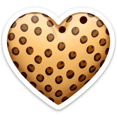 heart with a cheetah print texture sticker