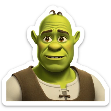 shrek with a questioning emotion  sticker