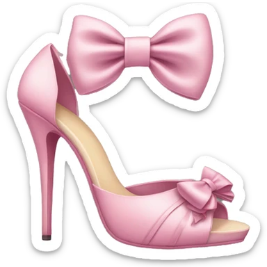 High heels with a bow sticker