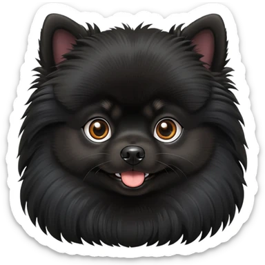 Birthday black Pomeranian  sticker