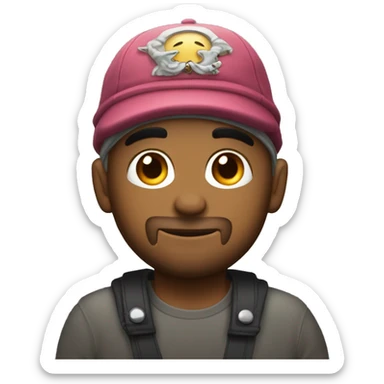 Persona con gorro y tatuajes en la cara sticker