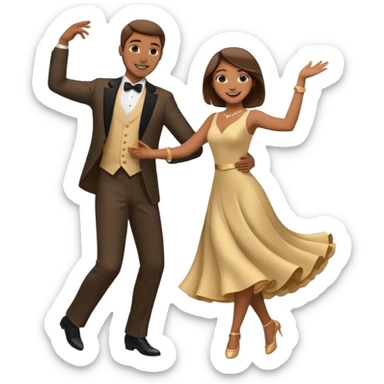 a couple dancing like in lalaland sticker