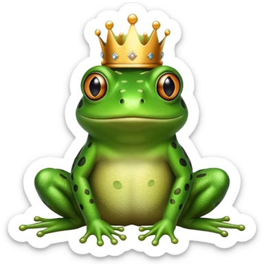 crowned frog sticker